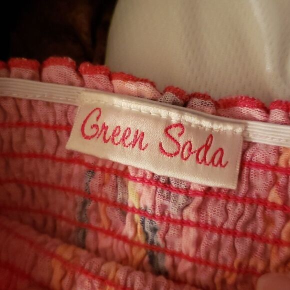 Bright Pink Green Soda Butterfly Girls Sundress Sz XL (14-16) - Picture 3 of 5